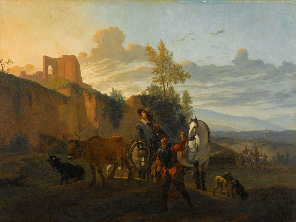 Italian Landscape with Soldiers (1652 - 1700) by Karel du Jardin