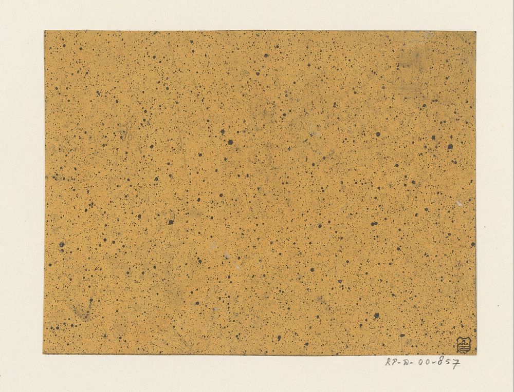 Zwart gespikkeld geelbruin papier (1750 - 1900) by anonymous
