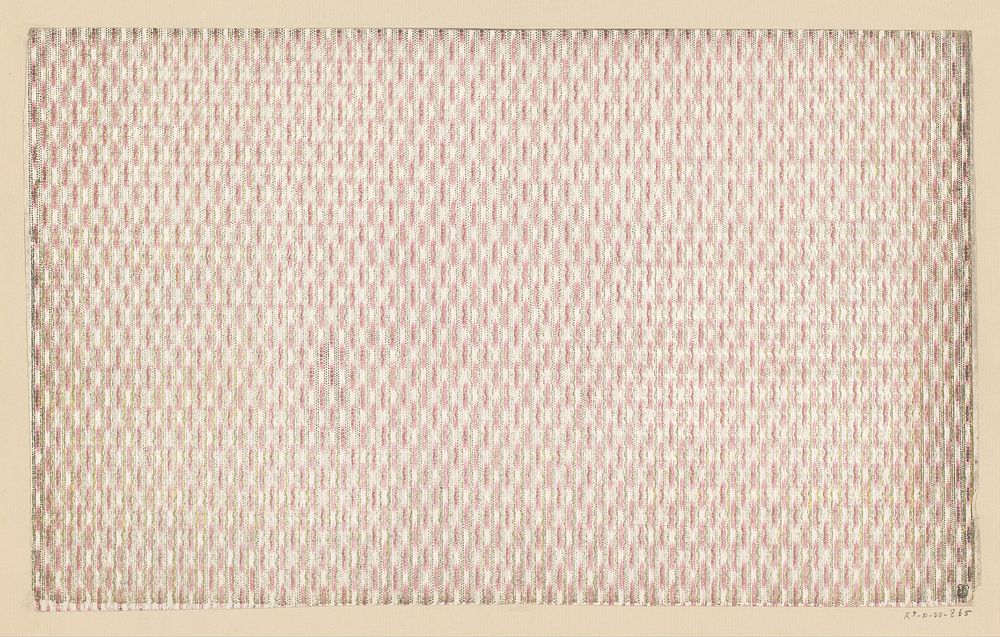 Blad met gegaufreerde verticale golvende banen van horizontale streepjes (1800 - 1900) by anonymous