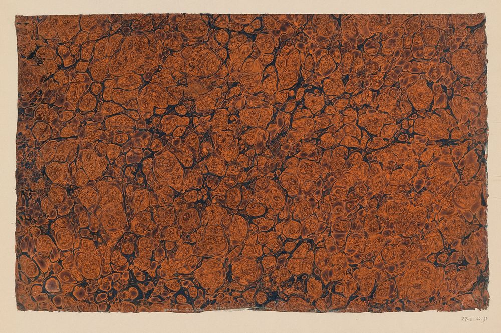 Graniet-ringkiezelmarmer in oranje en zwart (1700 - 1850) by anonymous
