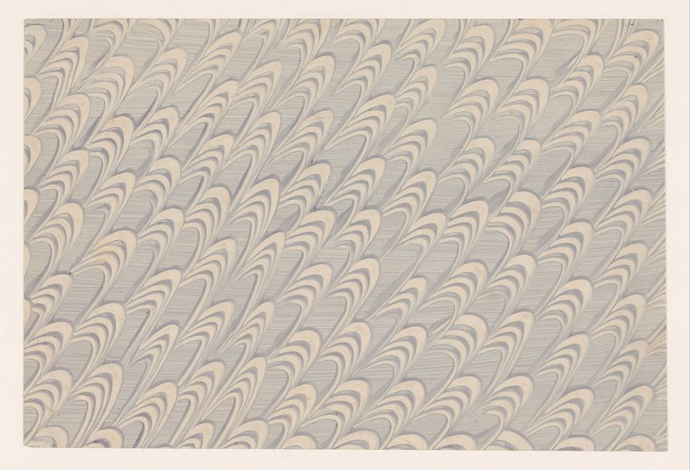 Gestreken stijfselverfpapier in grijs met ingedrukt golfmotief (1700 - 1900) by anonymous