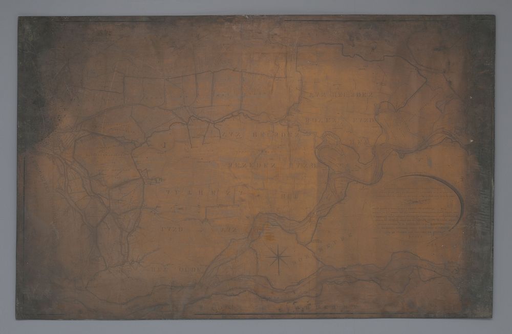 Koperplaat met een kaart van de Landen van Heusden en Altena (1798) by Daniël Veelwaard I and Jacob Engelman