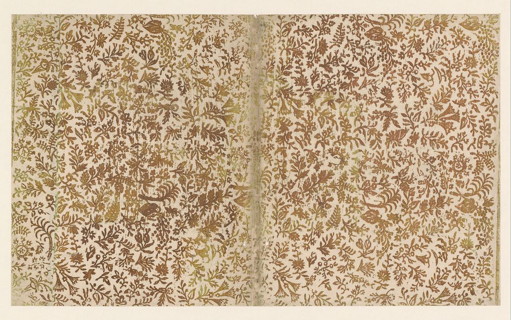 Blad met strooipatroon van bladertakjes en bloemen (c. 1700 - c. 1850) by anonymous
