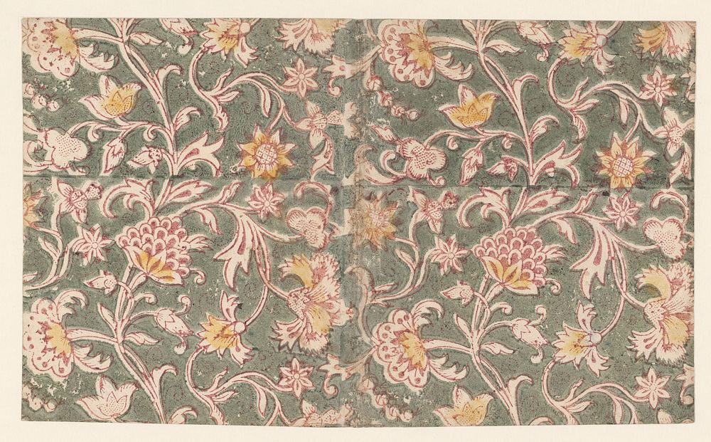 Blad met strooipatroon van bloemen (c. 1725 - c. 1765) by anonymous