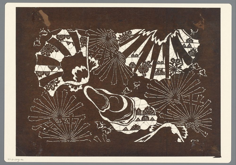 Sjabloon met straalvormige elementen (1800 - 1909) by anonymous