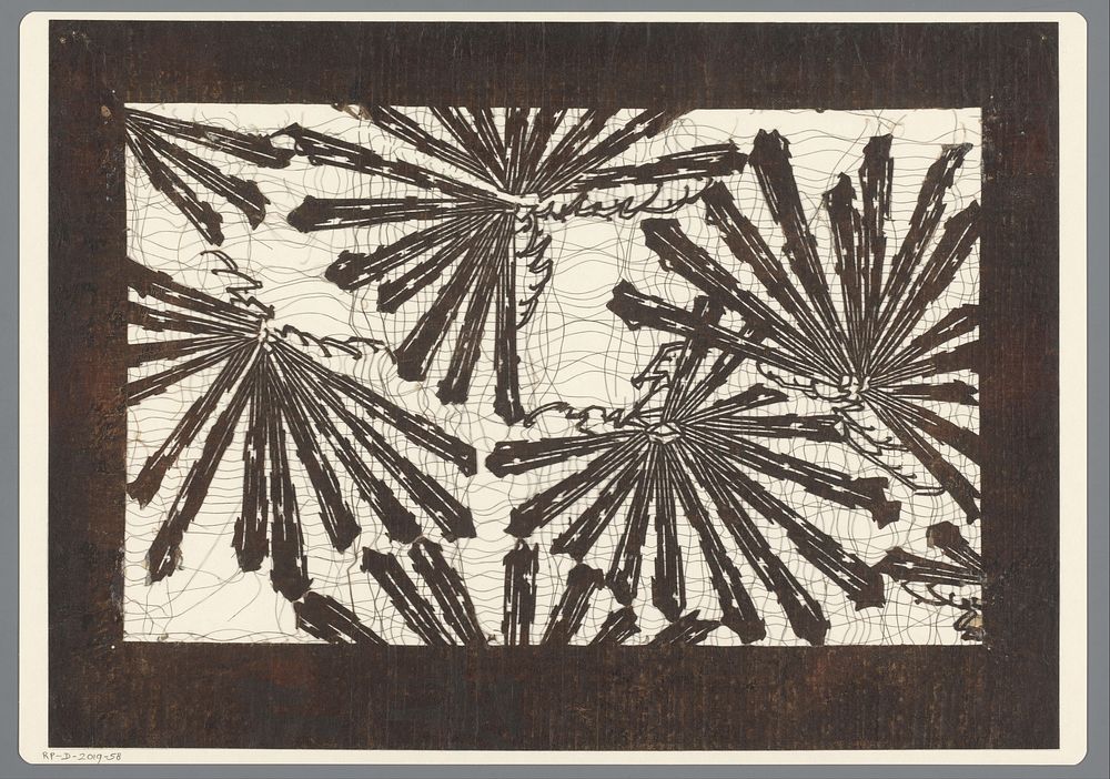 Sjabloon met stralenvorm (1800 - 1909) by anonymous