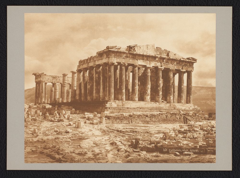 Westzijde van het Parthenon, Athene (c. 1895 - c. 1915) by anonymous