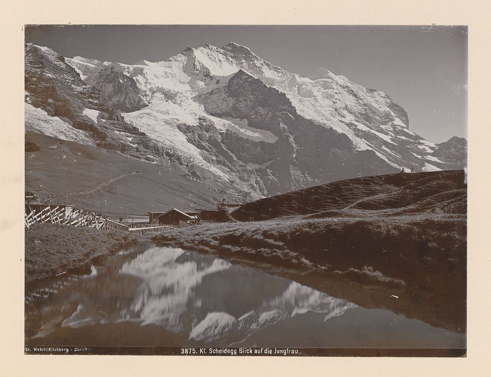 Jungfrau, gezien vanaf de Kleine Scheidegg (1912 - 1920) by anonymous and Gebrüder Wehrli