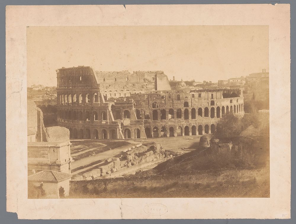 Gezicht op het Colosseum te Rome (c. 1855 - c. 1865) by Cuccioni