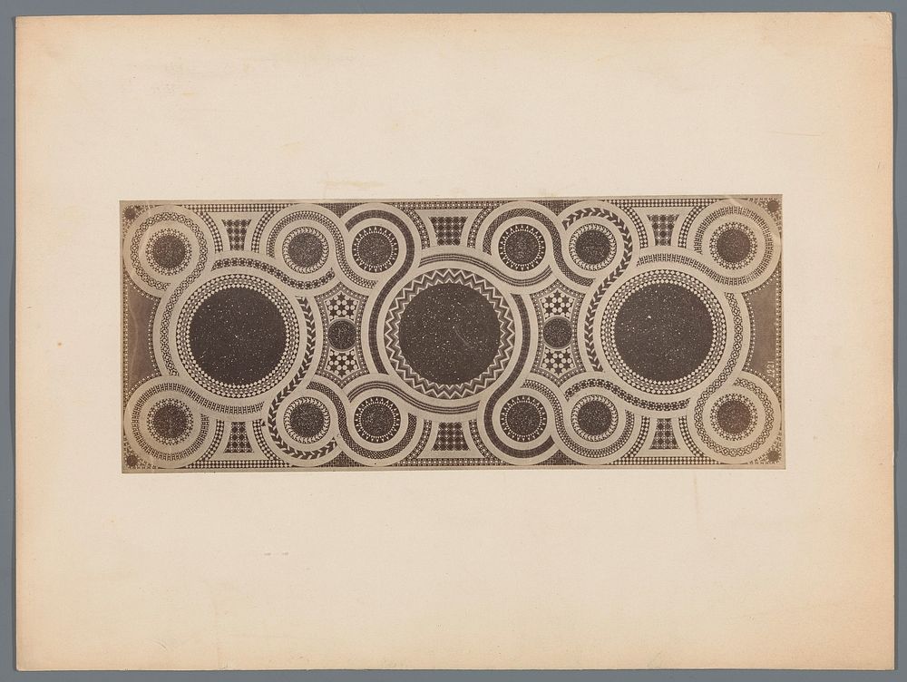 Mozaïek met geometrische patronen, vermoedelijk een vloer (c. 1875 - c. 1900) by anonymous
