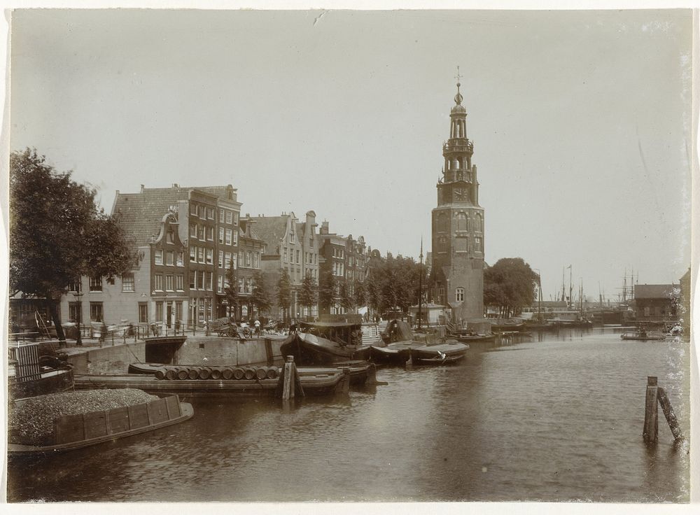 Gezicht op de Montelbaanstoren aan de Oudeschans (c. 1900) by anonymous