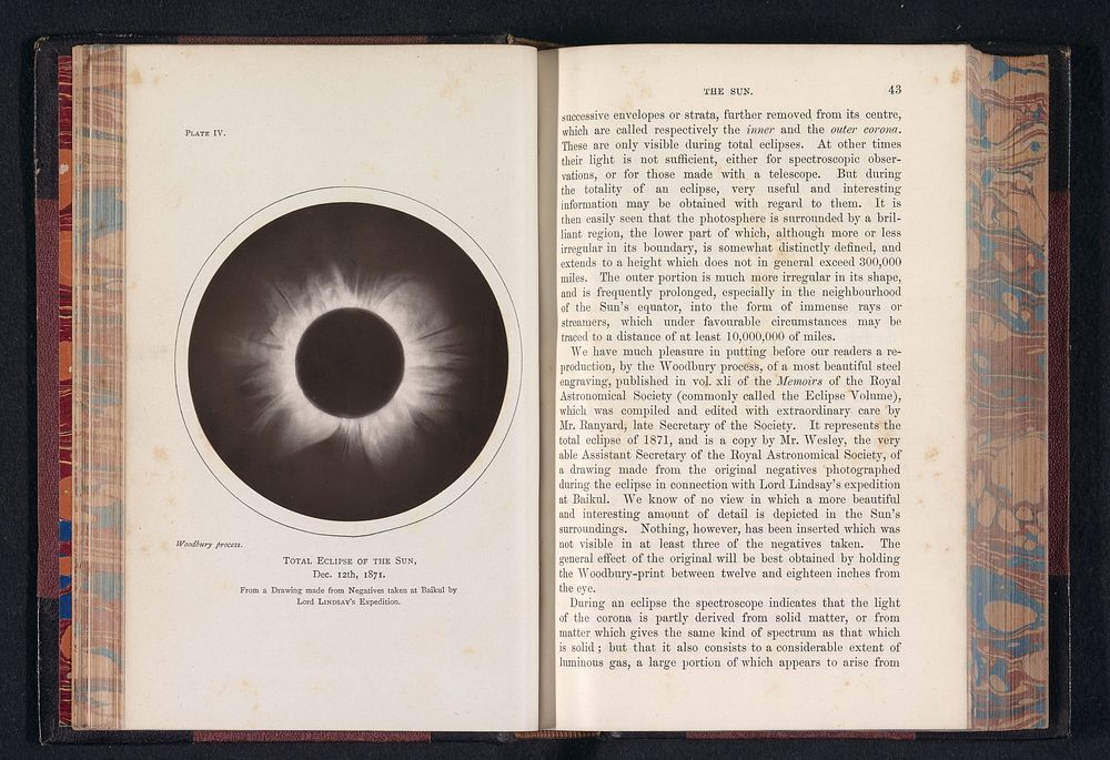 Fotoreproductie van een tekening naar een foto van een zonsverduistering (after 1871 - in or before 1882) by anonymous and…