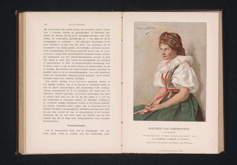 Reproductie van een schilderij van een portret van een onbekende vrouw door Emma von Müller (c. 1887 - in or before 1892) by…