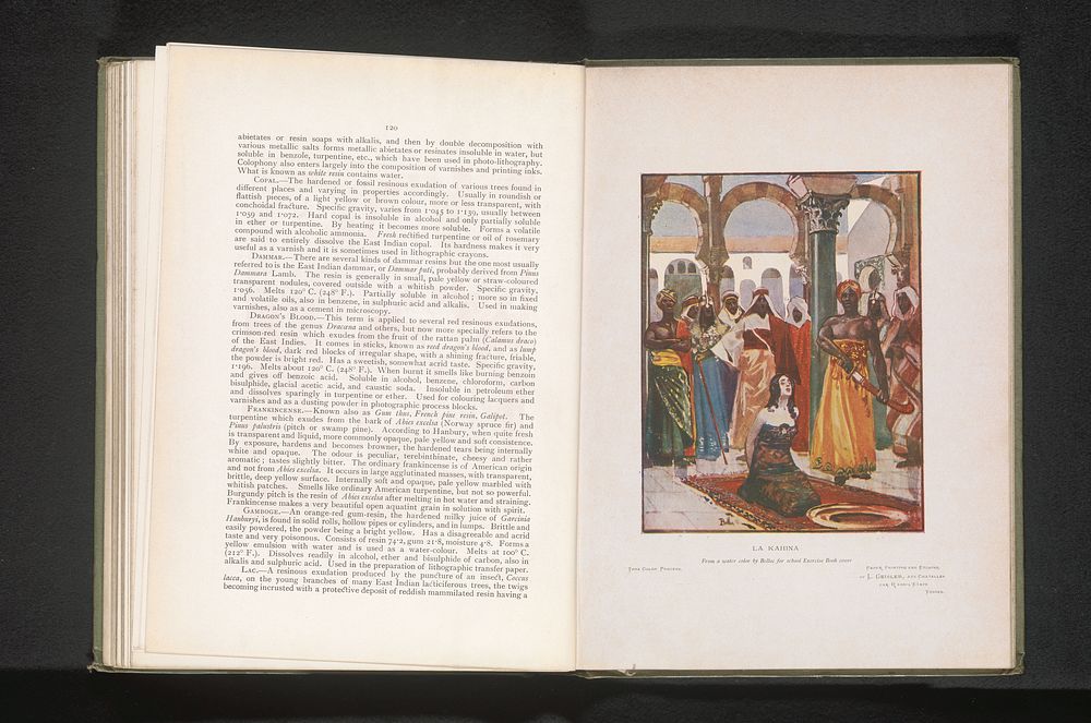 Reproductie van een aquarel van de executie van Kahina (c. 1893 - in or before 1898) by L Geisler, Jean Hilaire Belloc and L…