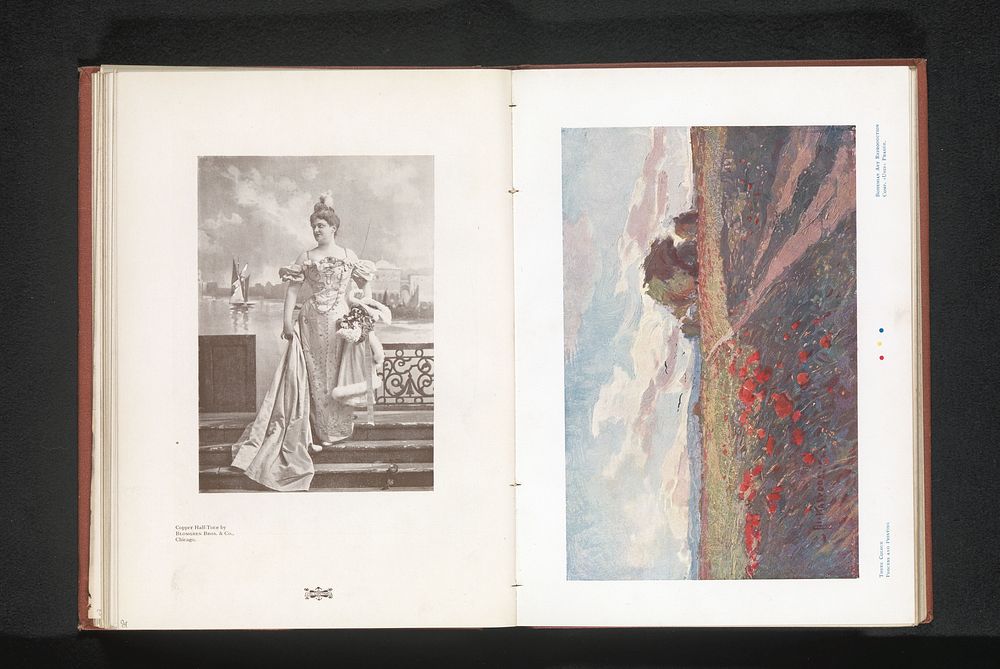 Reproductie van een schilderij van een landschap met klaprozen (c. 1895 - in or before 1900) by Bohemian Art Reproduction Co…
