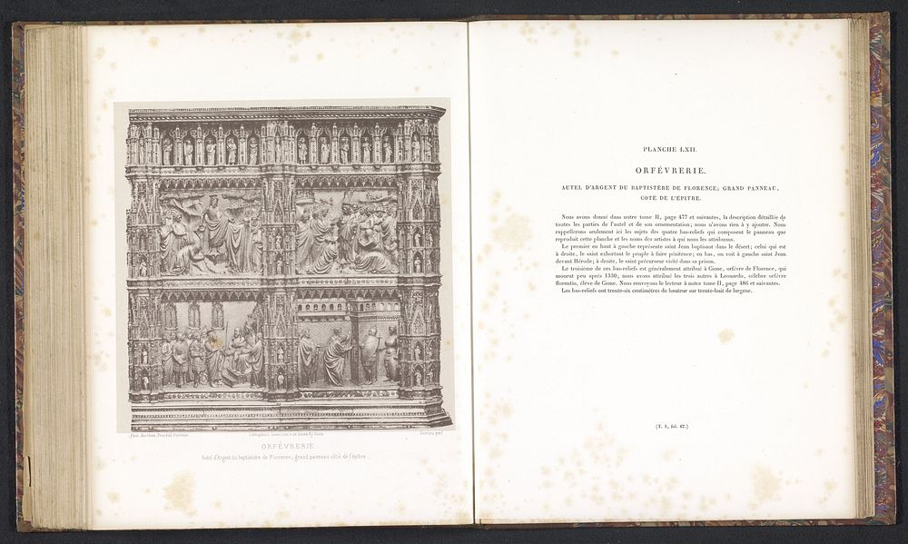 Reliëf op het altaar in het Baptisterium te Florence, voorstellende scènes uit het leven van Johannes de Doper (c. 1859 - in…