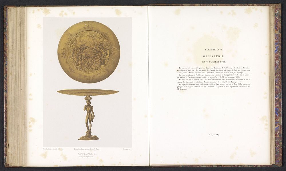 Vergulde zilveren schaal op een standaard in de vorm van een naakte jongeman (c. 1859 - in or before 1864) by Berthier…