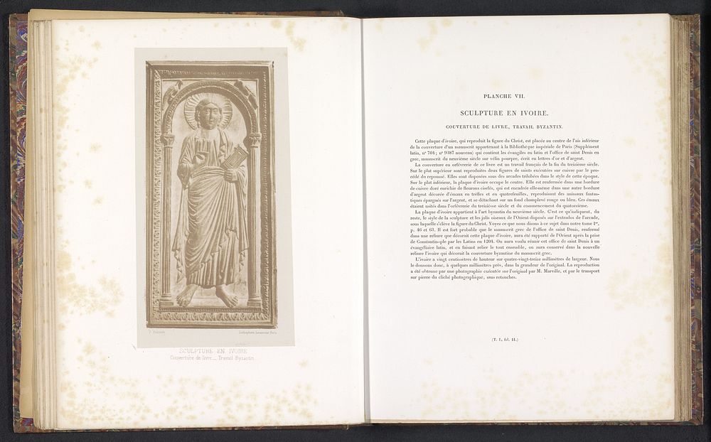 Ivoren kaft van een boek met een reliëf, voorstellende Christus (c. 1859 - in or before 1864) by Charles Marville and Joseph…