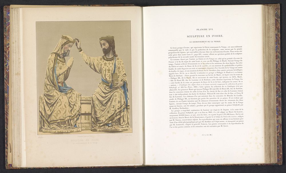 Ivoren sculptuur, voorstellende de kroning van Maria (c. 1859 - in or before 1864) by Berthier, Joseph Rose Lemercier and…