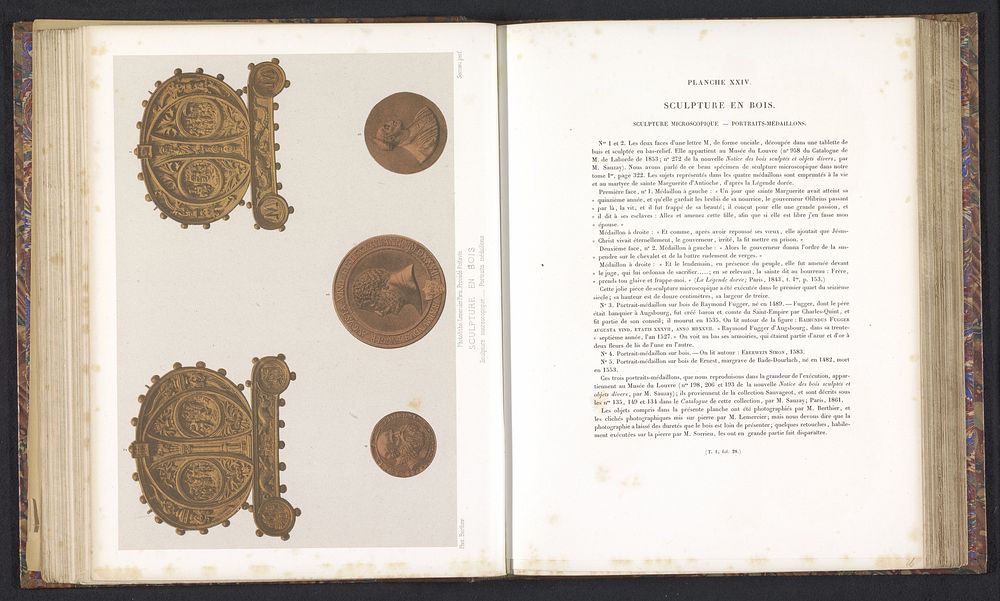 Vier houten medaillons met reliëfs (c. 1859 - in or before 1864) by Berthier and Joseph Rose Lemercier
