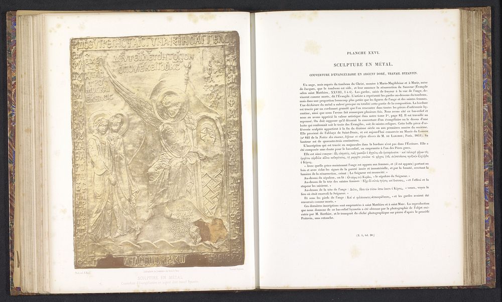 Zilveren kaft van een evangeliarium met reliëf, voorstellende de vrouwen bij het lege graf (c. 1859 - in or before 1864) by…