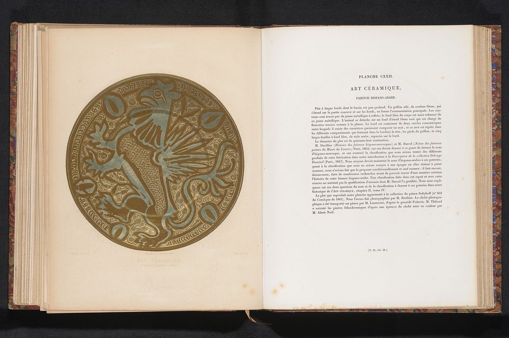 Reproductie van Spaans-Arabisch aardewerk (c. 1859 - in or before 1864) by Berthier, Joseph Rose Lemercier, Thibord, Alexis…