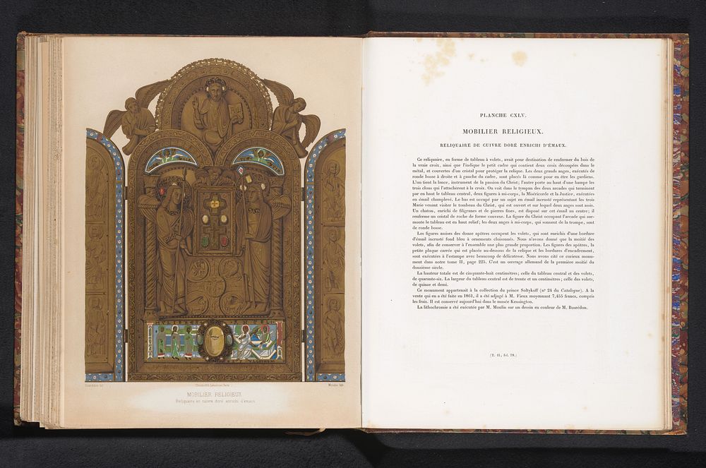 Reproductie van een ontwerp van reliekhouder met Christus en beschermengelen (c. 1859 - in or before 1864) by Moulin, M L…