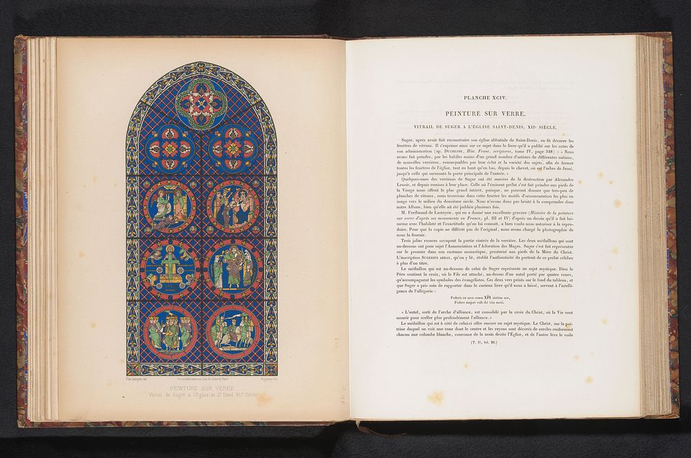 Reproductie van een ontwerp voor een gebrandschilderd raam met verschillende Bijbelse voorstellingen naar Ferdinand Charles…