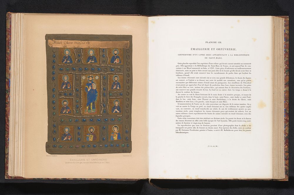 Reproductie van een omslag van een Grieks manuscript met Christus en enkele heiligen (c. 1859 - in or before 1864) by…