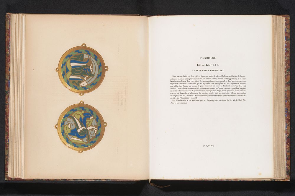 Reproductie van een ontwerp van twee medaillons (c. 1859 - in or before 1864) by Régamey, Alexis Nicolas Noël and Joseph…