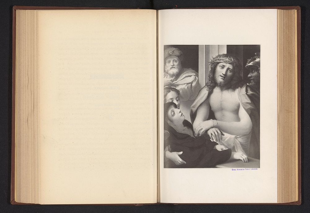 Fotoreproductie van een prent naar een schilderij, voorstellende Christus voor Pilatus (c. 1870 - in or before 1876) by…