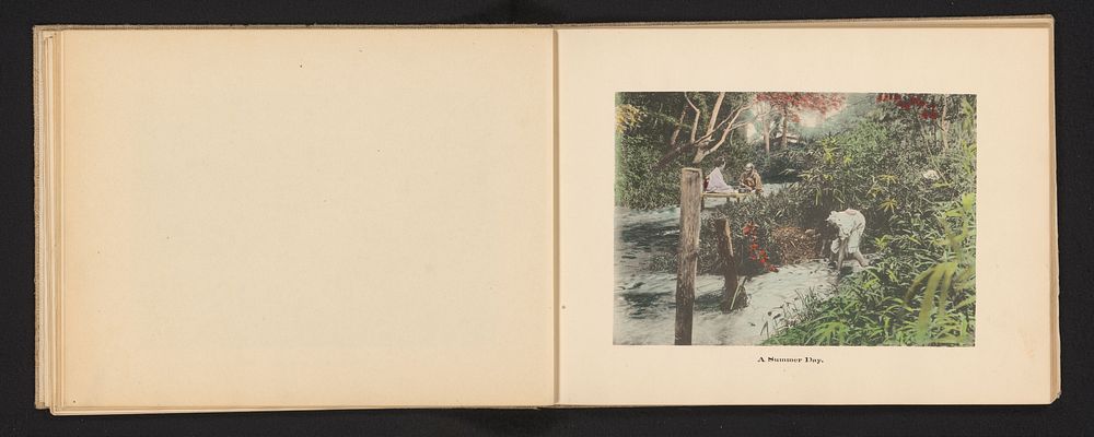 Drie mensen in een rivier, vermoedelijk in de buurt van Kyoto (c. 1895 - c. 1905) by Kōzaburō Tamamura