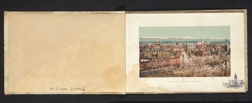Gezicht op Denver en de Rocky Mountains (c. 1894 - in or before 1899) by anonymous