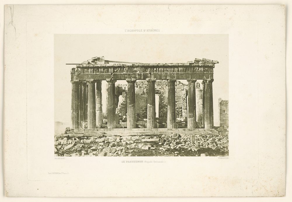 Façade van het Parthenon op de Akropolis, Athene (1852) by Eugène Piot and Eugène Piot