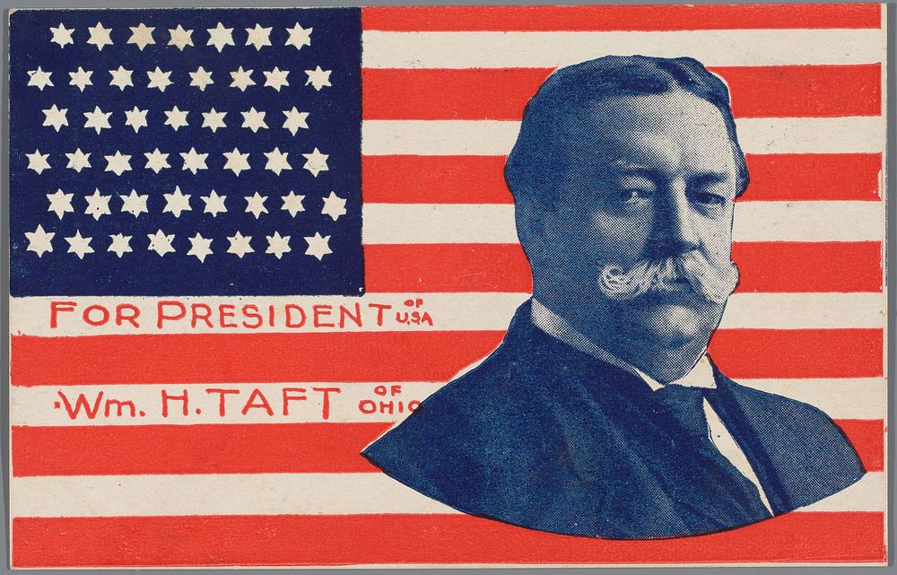 Prentbriefkaart gebruikt als campagnemateriaal voor de presidentskandidaat William Howard Taft (1908) by anonymous and…