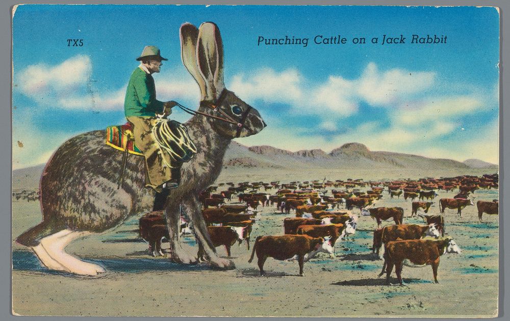 Punching Cattle on a Jack Rabbit (c. 1960 - c. 1961) by anonymous and Colourpicture Publishers Inc
