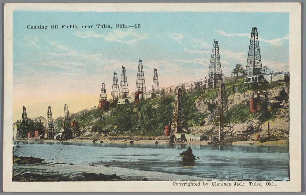Cushing Oil Fields, near Tulsa, Okla.-25 (c. 1910 - c. 1925) by Clarence Jack and E C Kropp Company