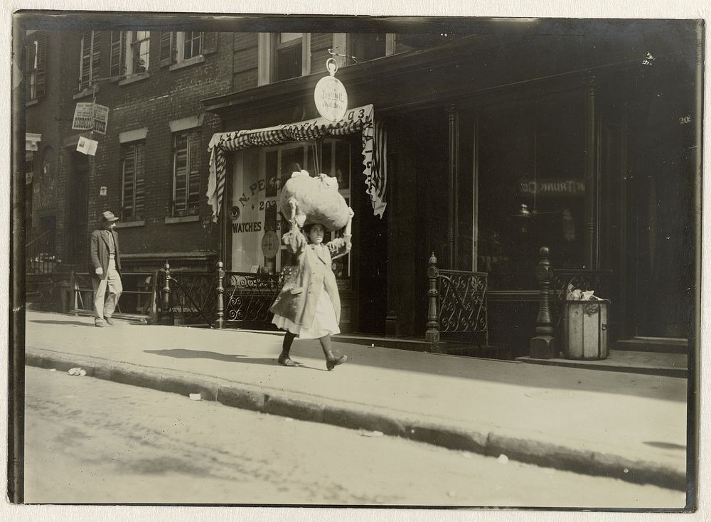 Girl Carrying Homework thro Greenwich Village (c. 1909) by Lewis Wickes Hine