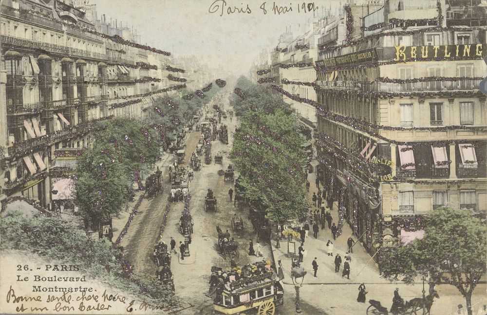 Paris. Le Boulevard Montmartre (c. 1900 - 1904) by Charles Reutlinger and anonymous