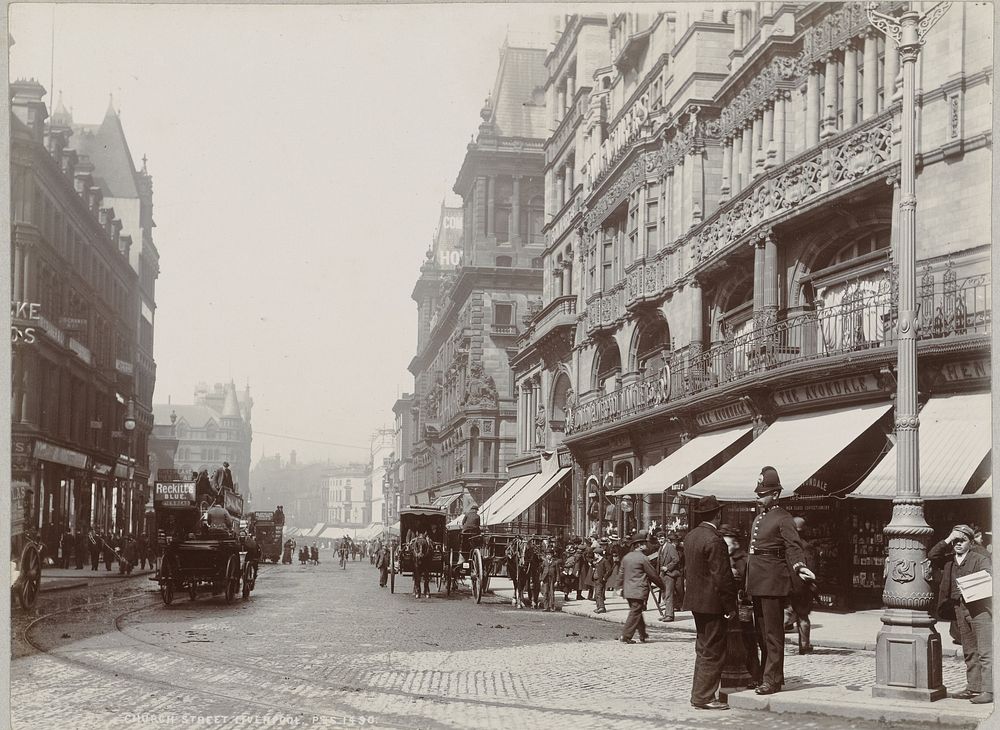 Church street in Liverpool (1880 - 1910) by P and S fotograaf