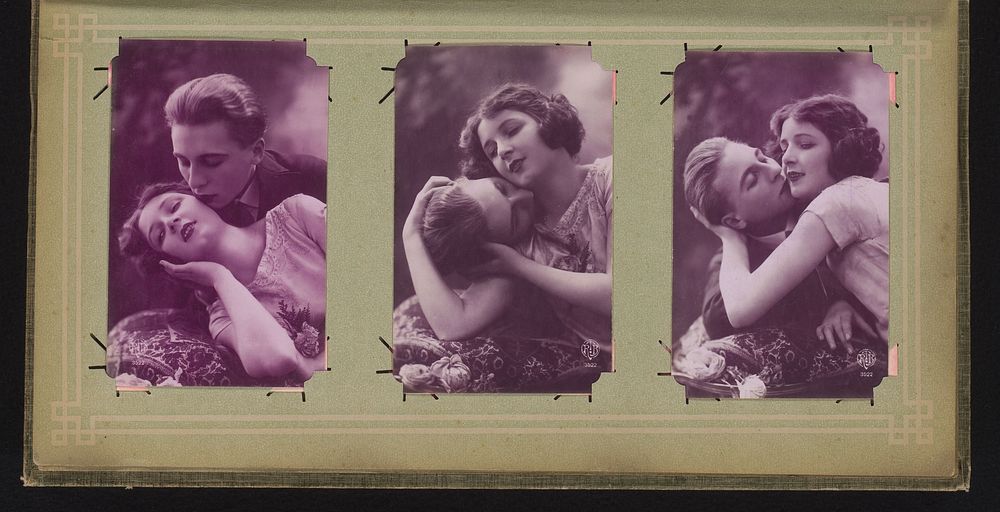 Drie portretten van een paar geliefden (1900 - 1930)