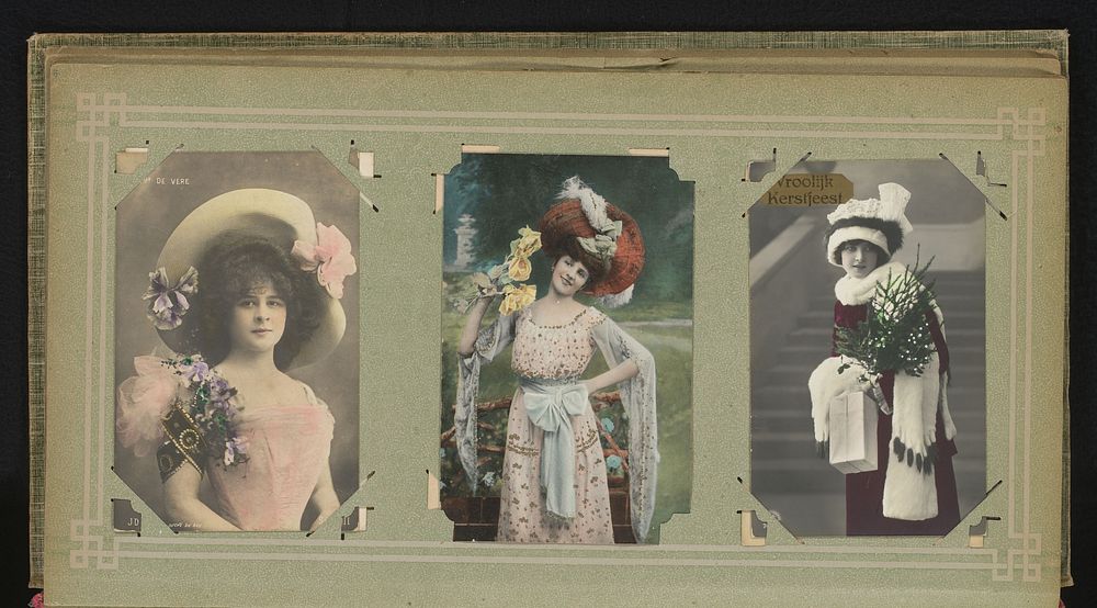 Drie portretten van vrouwen, onder wie Elise de Vere (1900 - 1930) by anonymous