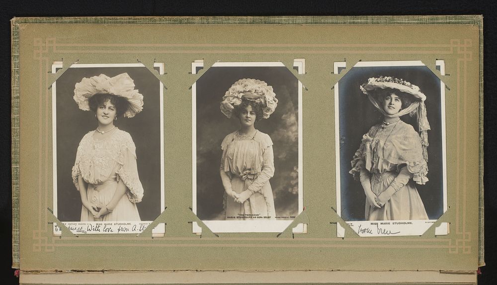 Drie portretten van Marie Studholme (1900 - 1930) by Rotary Photo and William and Daniel Downey