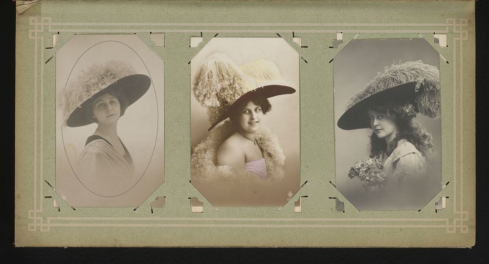 Drie portretten van actrices (1900 - 1930) by Neue Photographische Gesellschaft and anonymous
