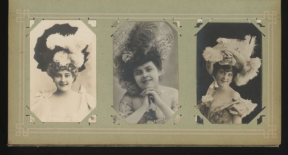 Drie portretten van vrouwen (1900 - 1930) by anonymous