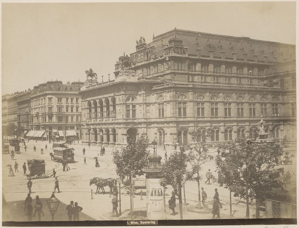 Exterieur van de Weense Staatsopera aan de Opernring in Wenen (c. 1880 - c. 1895) by anonymous