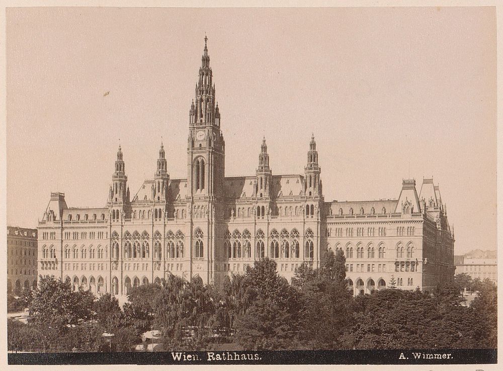 Exterieur van het stadhuis van Wenen (c. 1880 - c. 1895) by A Wimmer