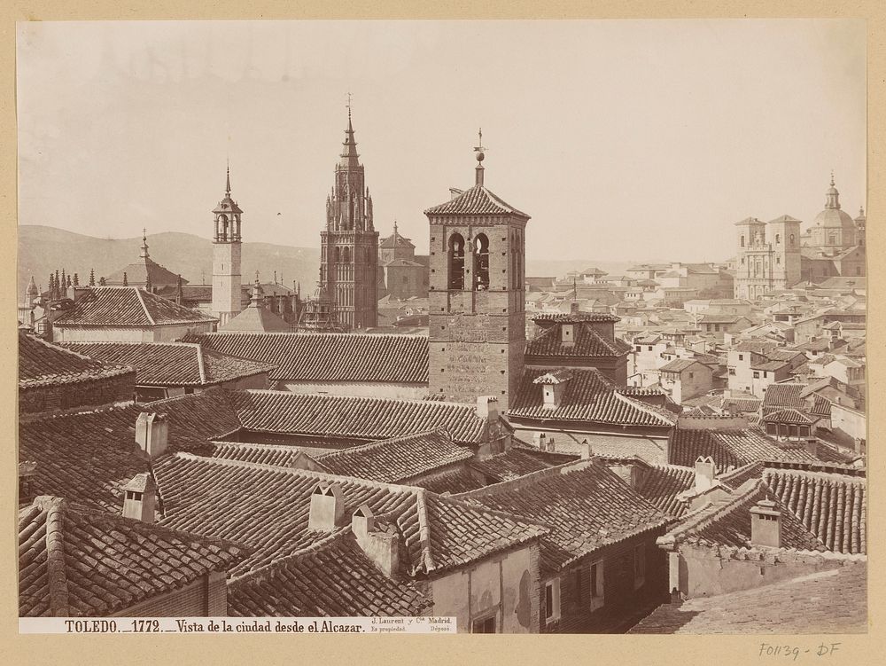 Gezicht op Toledo vanaf het Alcázar van Toledo (1863 - 1883) by Juan Laurent