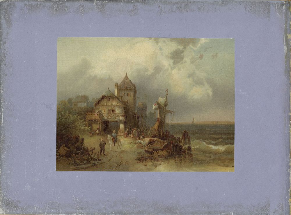 Landschap bij zee naar een schilderij (1850 - 1876) by anonymous and anonymous