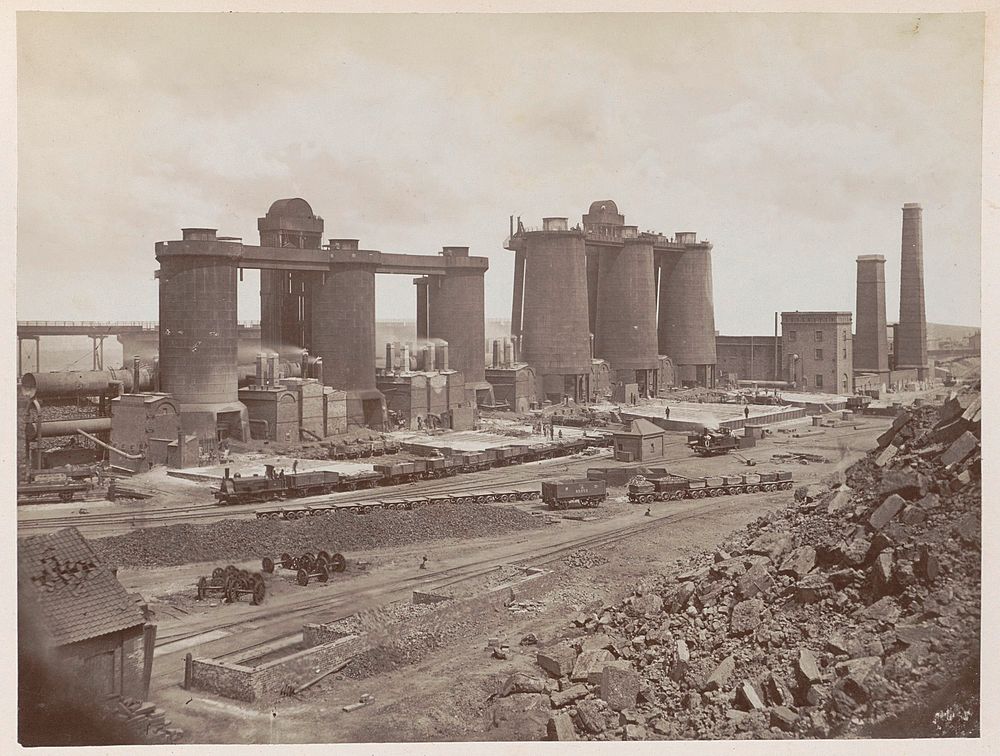 Fabrieksterrein van Bolckow, Vaughan & Co., Ltd in Middlesbrough: hoogovens voor staalproductie (1878 - 1890) by anonymous